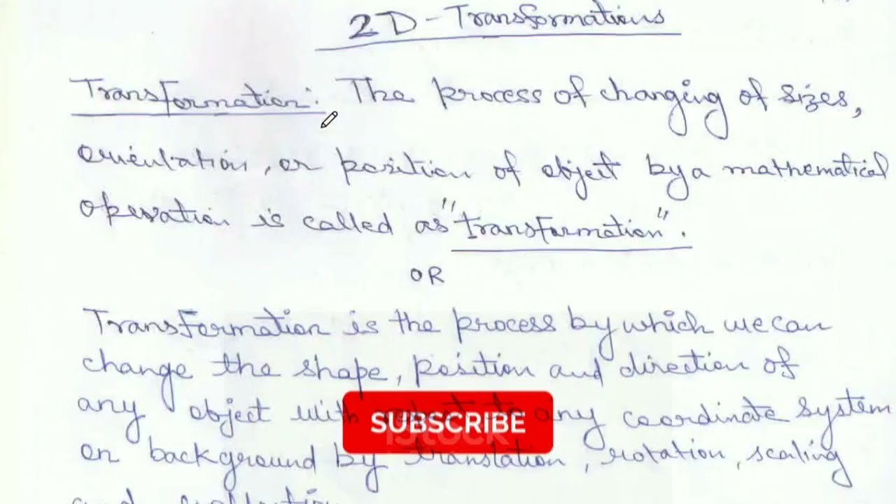 Transformation in Computer Graphics, composite transformations in computer graphics