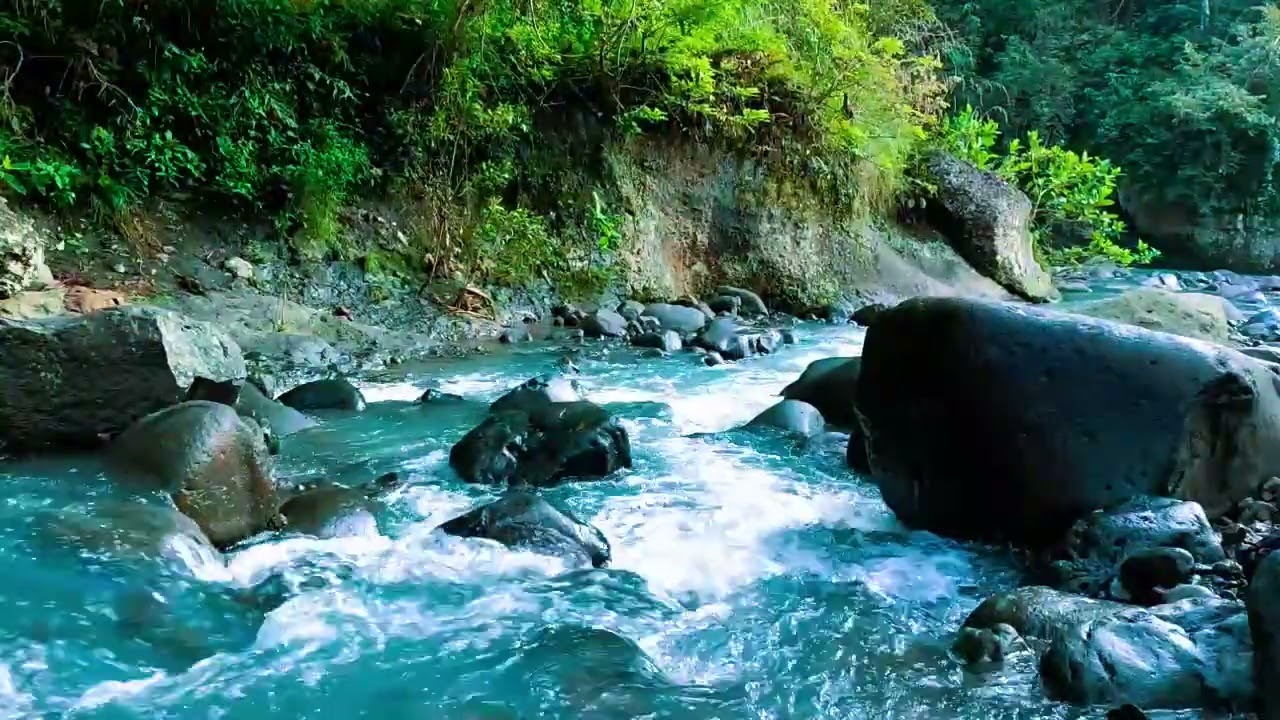 Mountain River Flowing 24/7 - Water Sounds, Nature White Noise. River Sounds for Sleeping