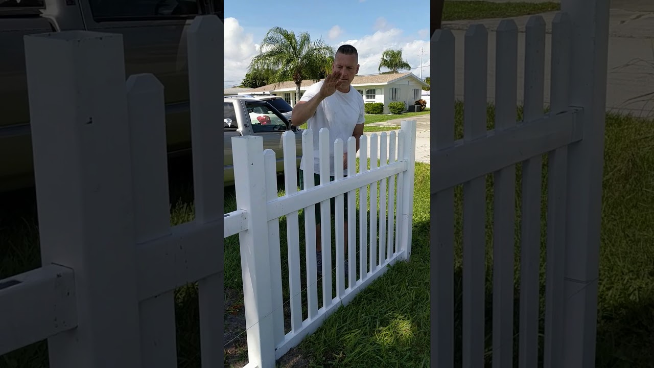4' PVC White Picket Fence