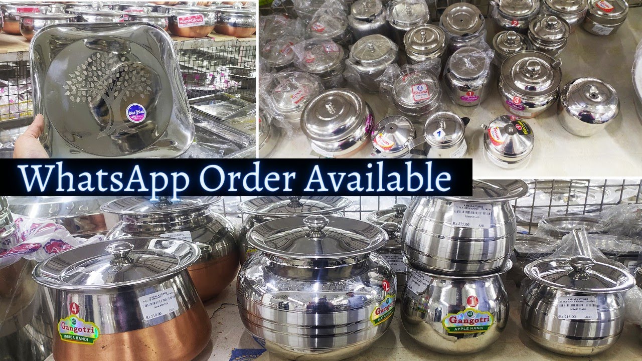 கோவை Kamala Stores Stainless Steel collections with price| cooking and serving set| plates| Pots.