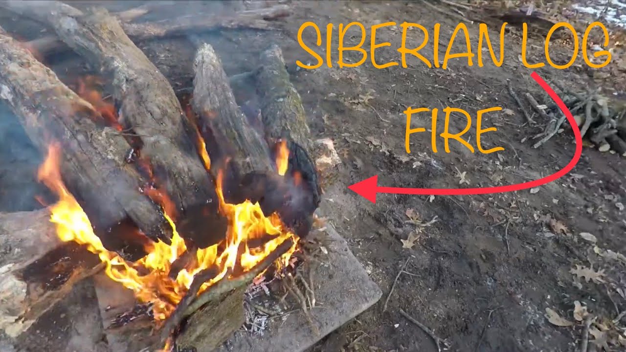 Survival Fire #2  Siberian log fire