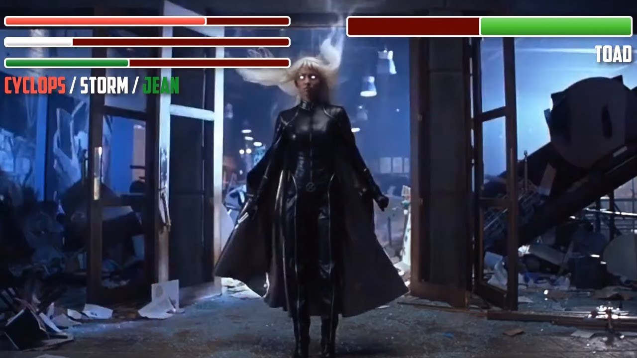 Cyclops, Storm and Jean Grey vs. Toad WITH HEALTHBARS | Museum Fight | HD | X-Men