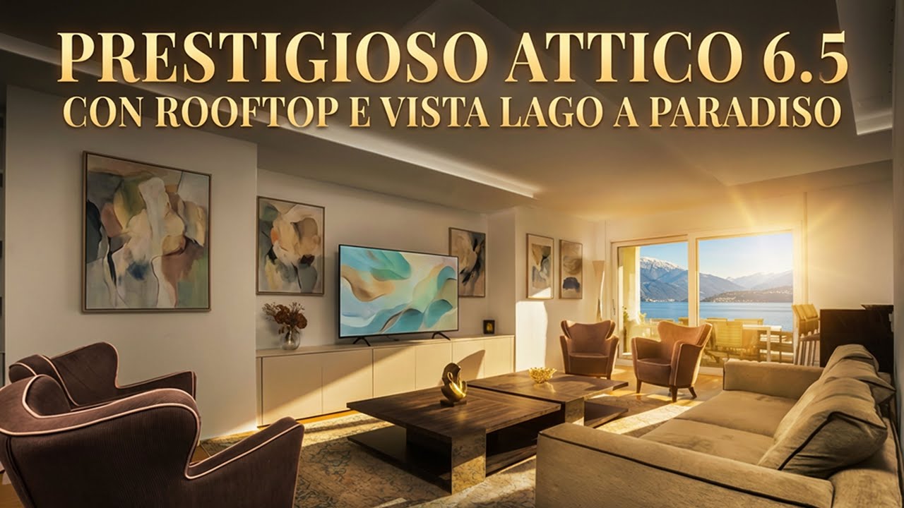 PARADISO I Vendiamo Prestigioso Attico 6.5 Con Rooftop E Vista Lago