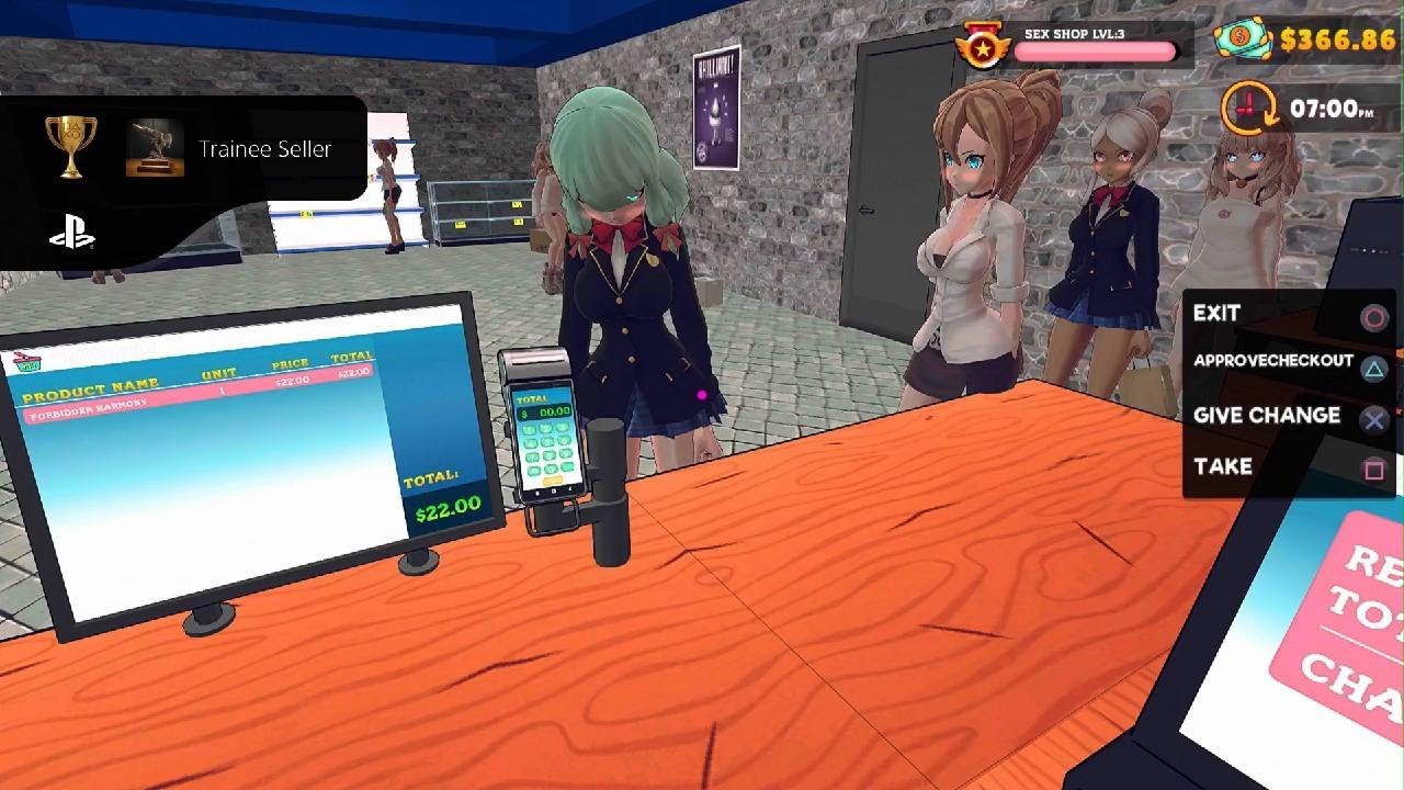 Sex Shop Simulator Trainee Seller Trophy PlayStation 5 PS5 Guide Game simulation Waifu Anime
