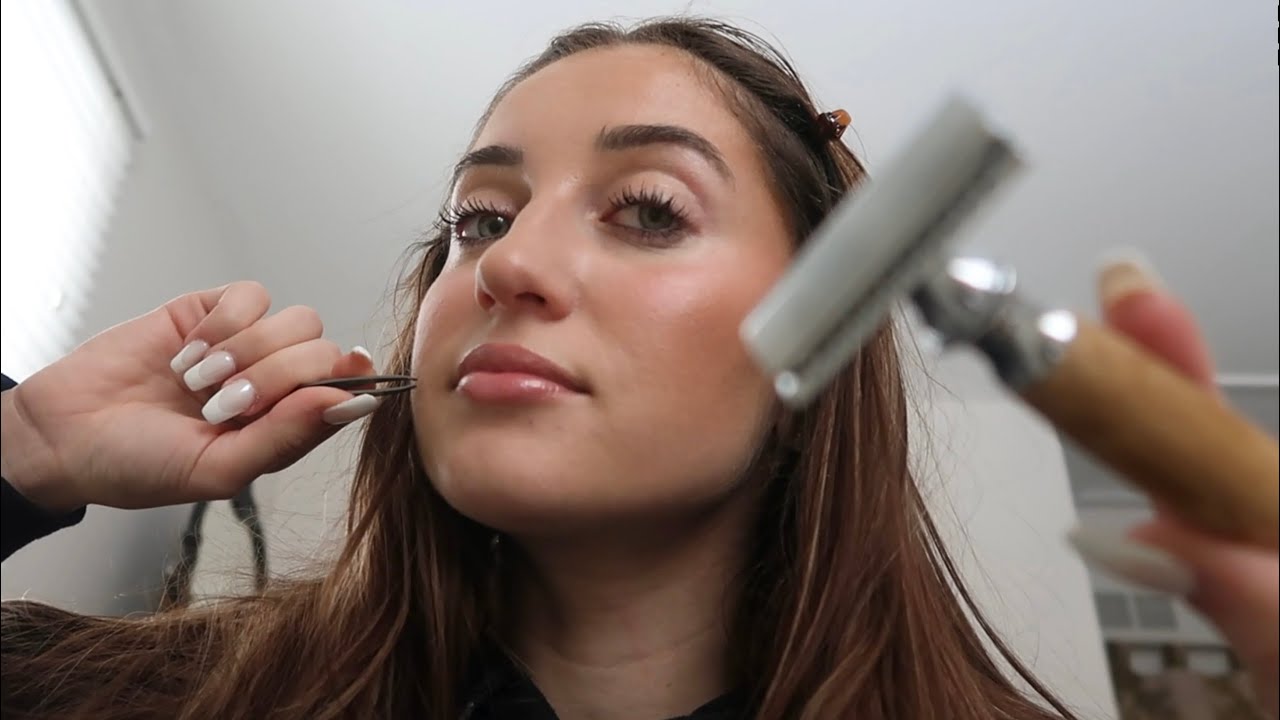 ASMR: удаление волос на лице