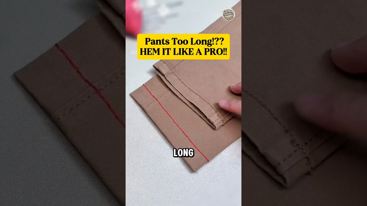 DIY Hemming Hack|  How to Hand Hem Pants with a Clean Finish #shorts #sewing #diyfashion