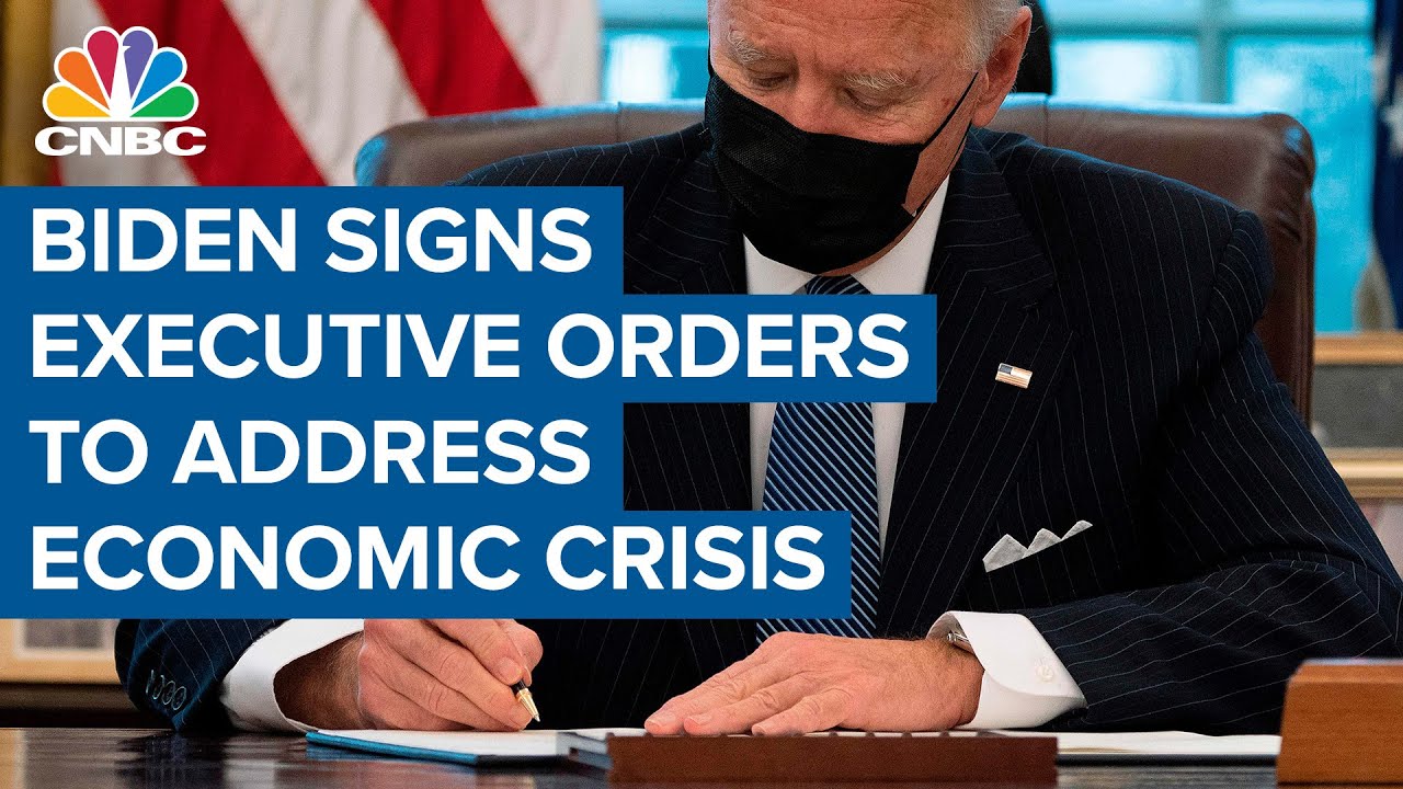 President Joe Biden signs executive orders to address economic crisis
