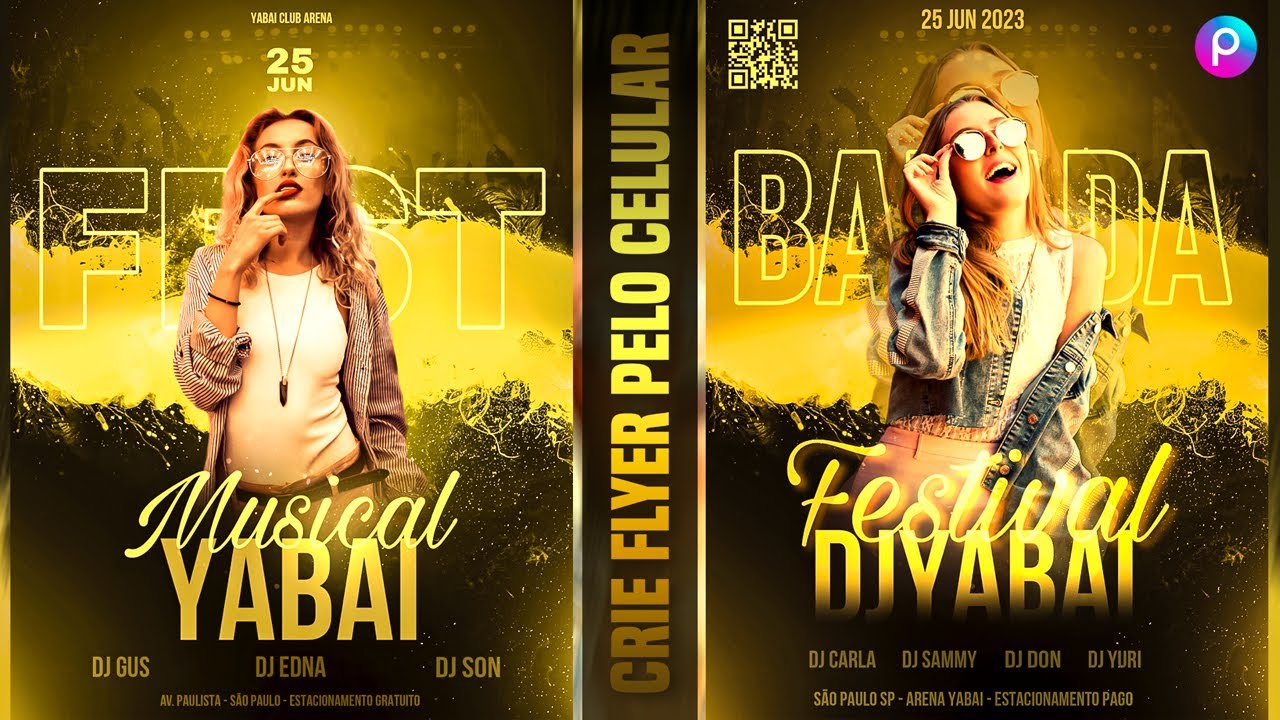 FLYER TUTORIAL | Como Fazer Flyer para Eventos pelo celular | Show Cantor Gospel DJ Música Dourado
