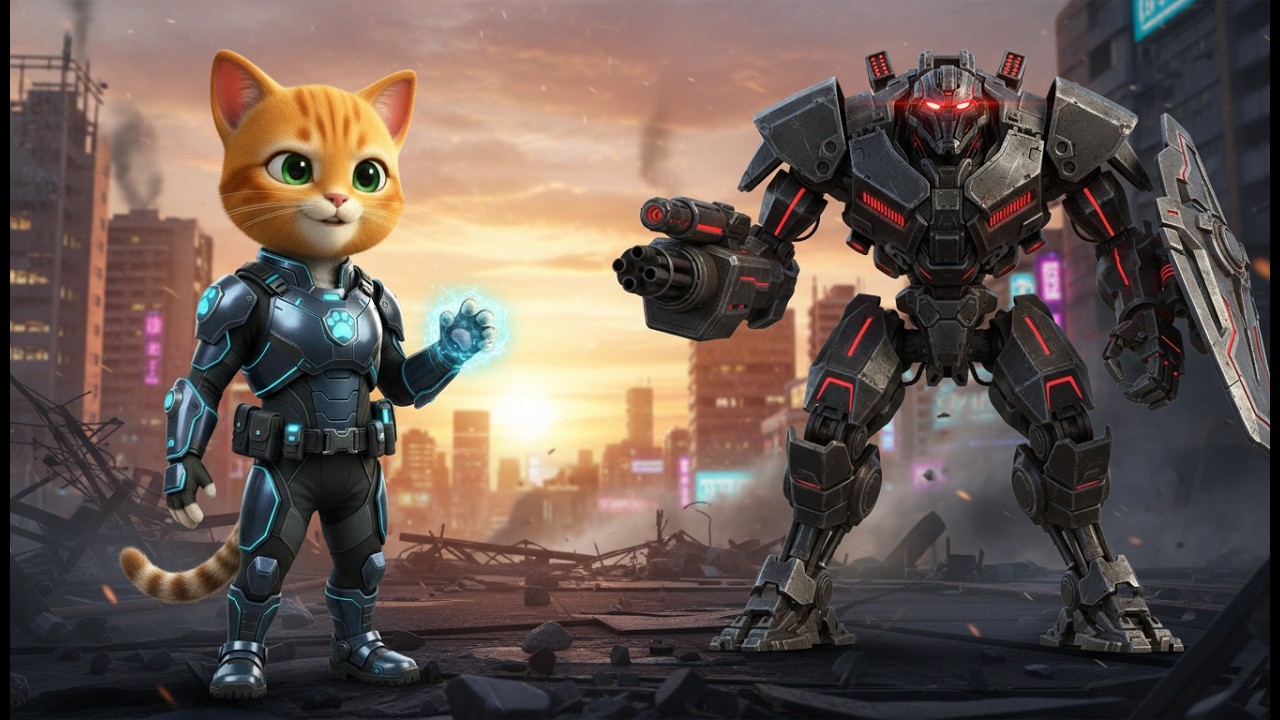 A Heroic Cat Story: Danny's POV Parkour vs Sentinel Robots