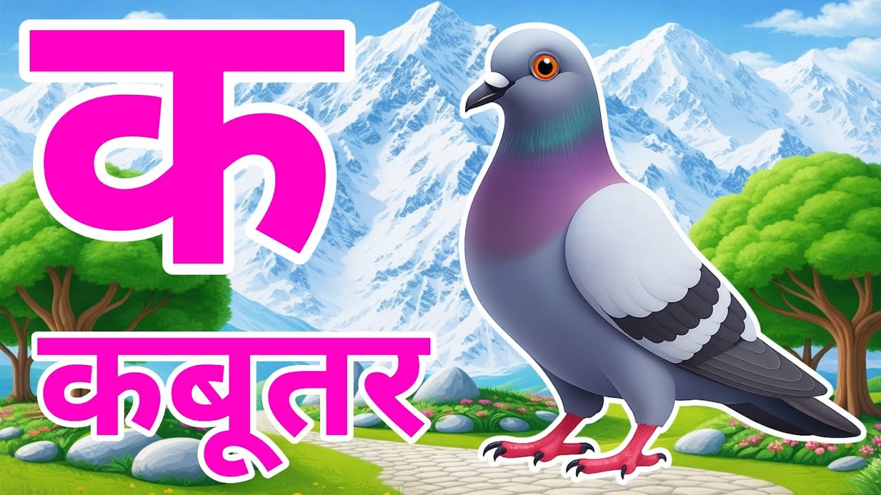 क से कबूतर, अ से अनार a se anaar k se kabutar I Hindi varnmala I ABCD क से कबूतर अ से अनर, for kids