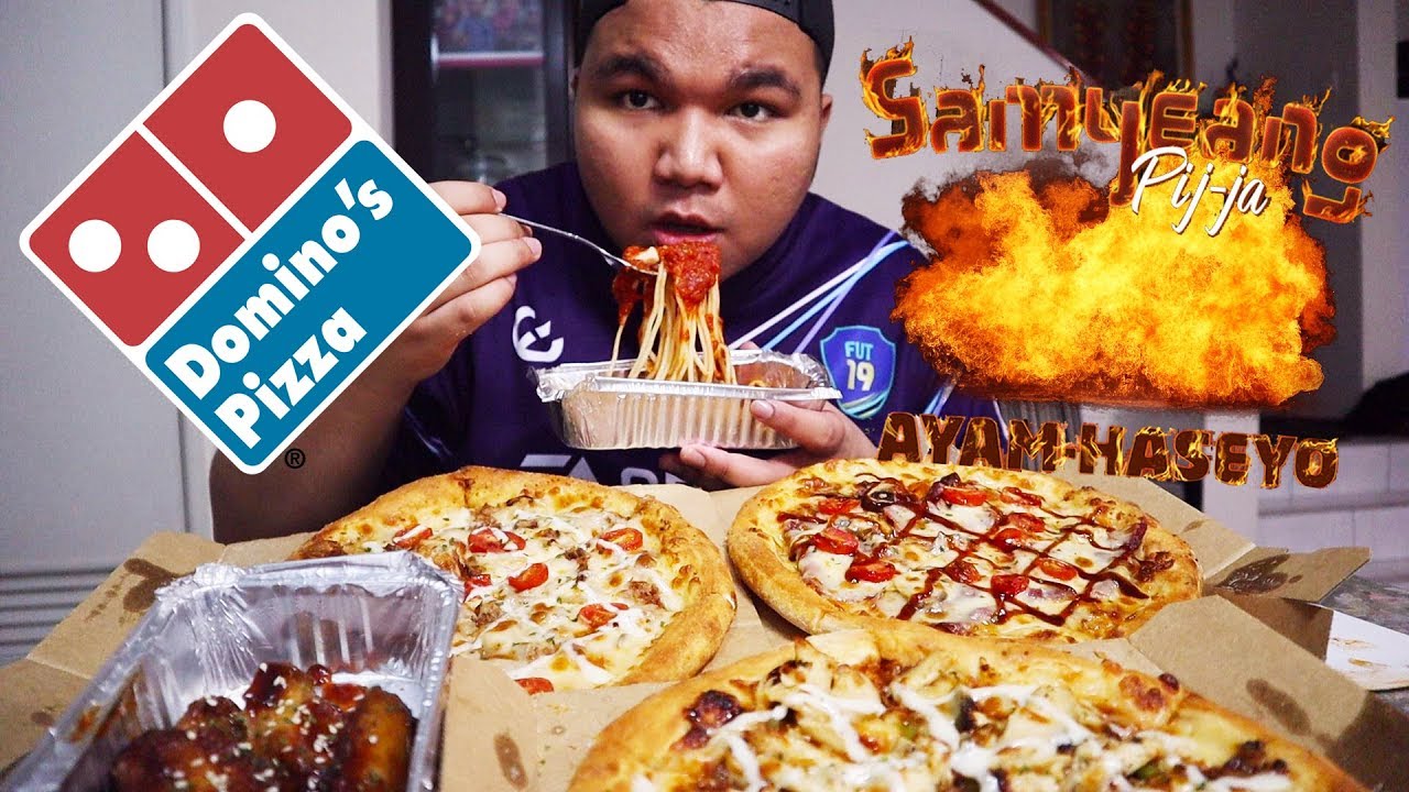 (REVIEW) Domino's PIZZA🍕 SAMYEANG + AyamHaseyo! - MUKBANG 먹방 | Eating Show