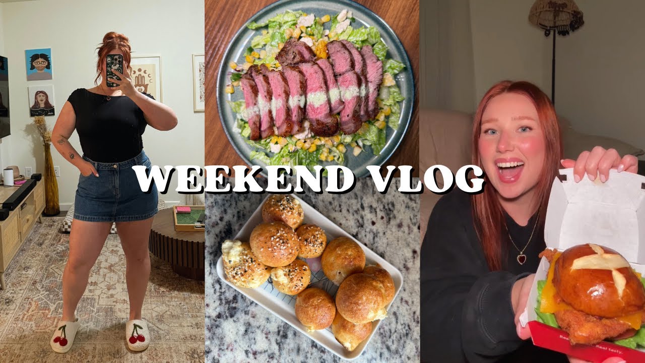 weekend vlog: NEW menu items taste test, high protein recipes, BTS of content creation