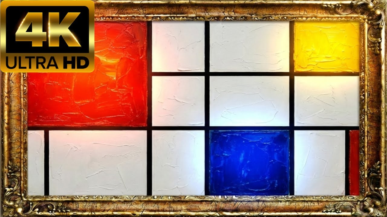 Frame | Piet Mondrian Style 4K TV Art | Luminous Geometric Abstract for TV