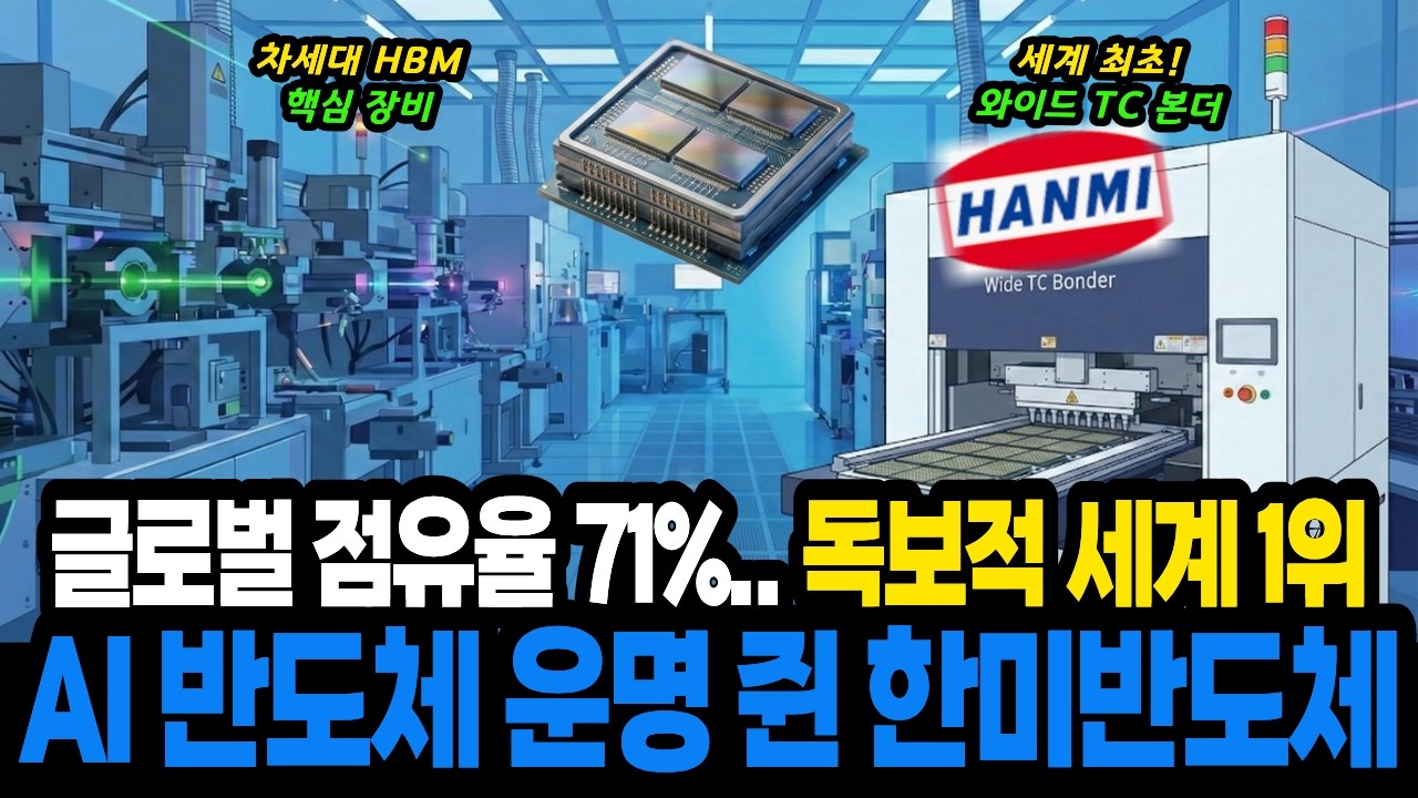 네덜란드·일본 제치고 세계 1위! 한미반도체가 반도체 장비 시장의 판도를 뒤집었습니다
