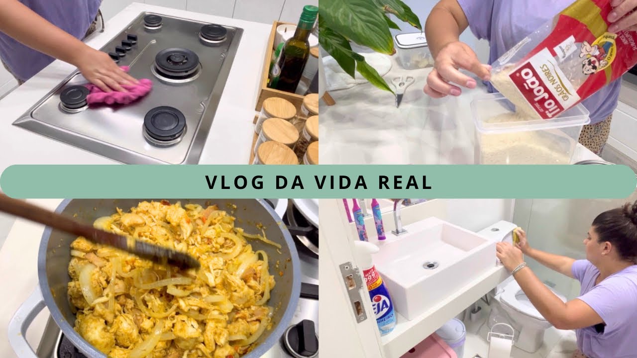 MINHA ROTINA | LAVEI OS BANHEIROS | JANTAR FRESQUINHO | LIMPEZA NO FOGÃO