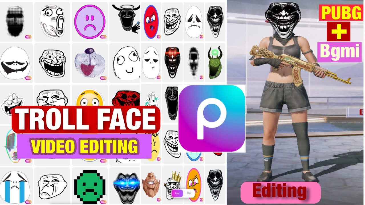 Tranding Trollface Edit in inshot | Pubg video kaise edit kary | Face Troll video editing in inshot 