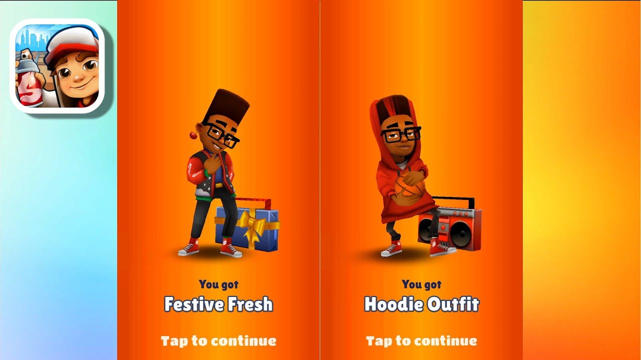 SUBWAY SURFERS Season Hunt Reward : Festive Fresh vs Fresh Hoodie Outfit