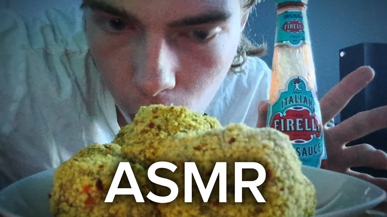 ASMR Eating Chicken Rissoles With Hot Sauce (ASMR)