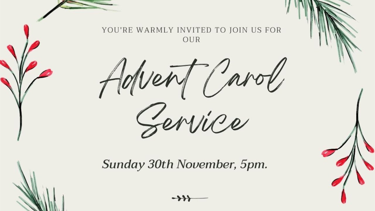 30th November 2025 • 5:00pm Livestream Advent Carols