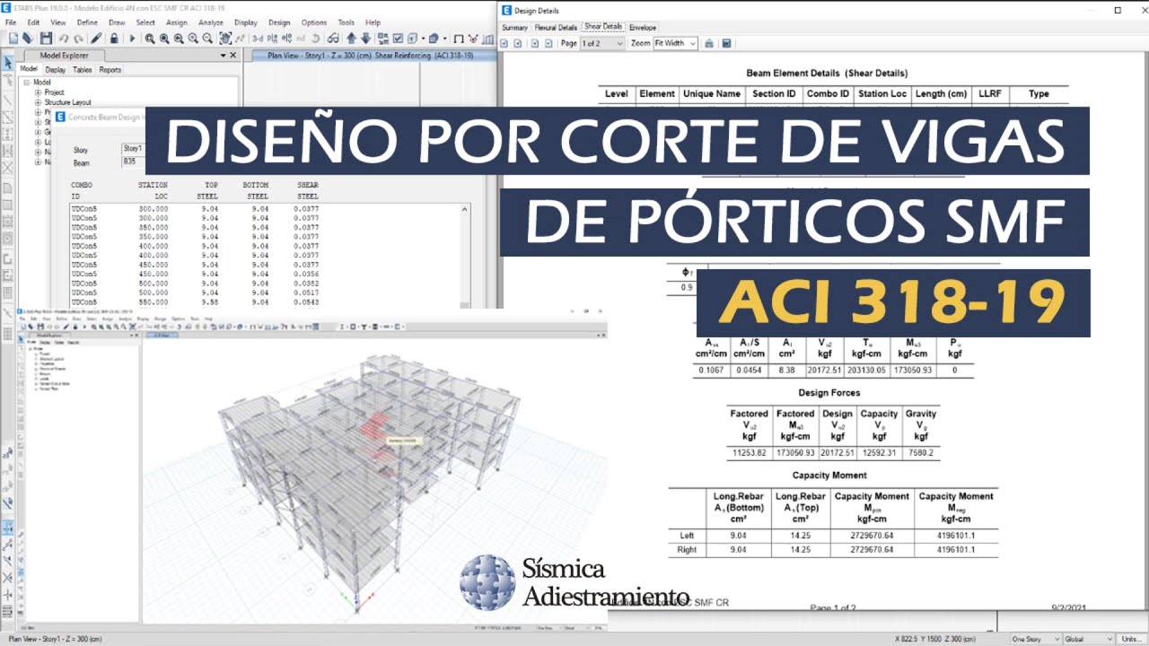 ETABS® | Diseño por Corte de Vigas de Pórticos SMF (ACI 318-19)