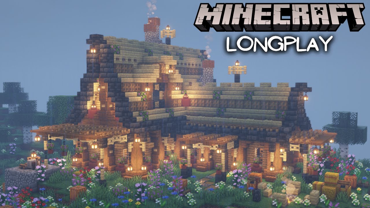 Building a Rainy Starter House - Minecraft Relaxing Longplay, Peaceful 1.20 Adventure