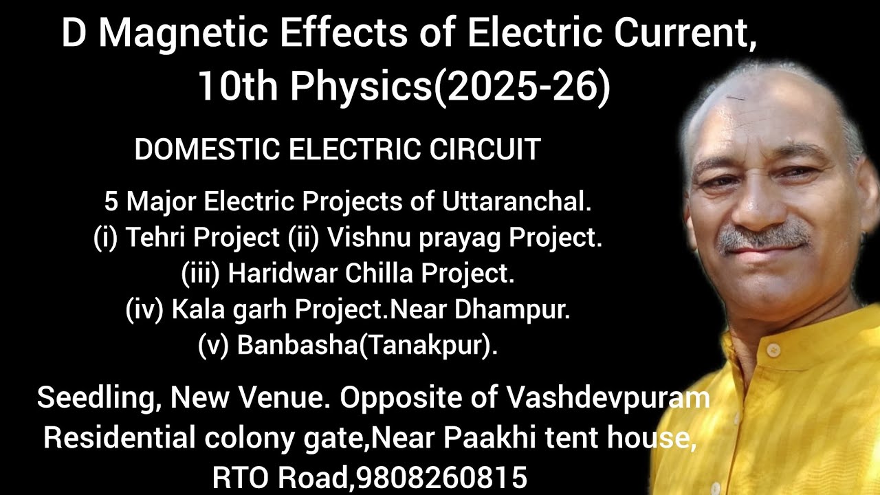 Magnetic Effects of E.C.10th Domestic (2025-26)Electric Circuit Diagram & 5 Big NHPC Ps of Uttrakhan