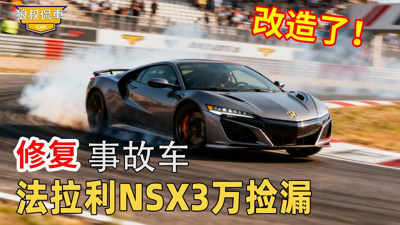 【法拉利NSX事故車翻新】3萬撿漏300萬法拉利NSX事故車！車身破損一半地獄級修復現場，不料小夥一招回復豪華座駕！