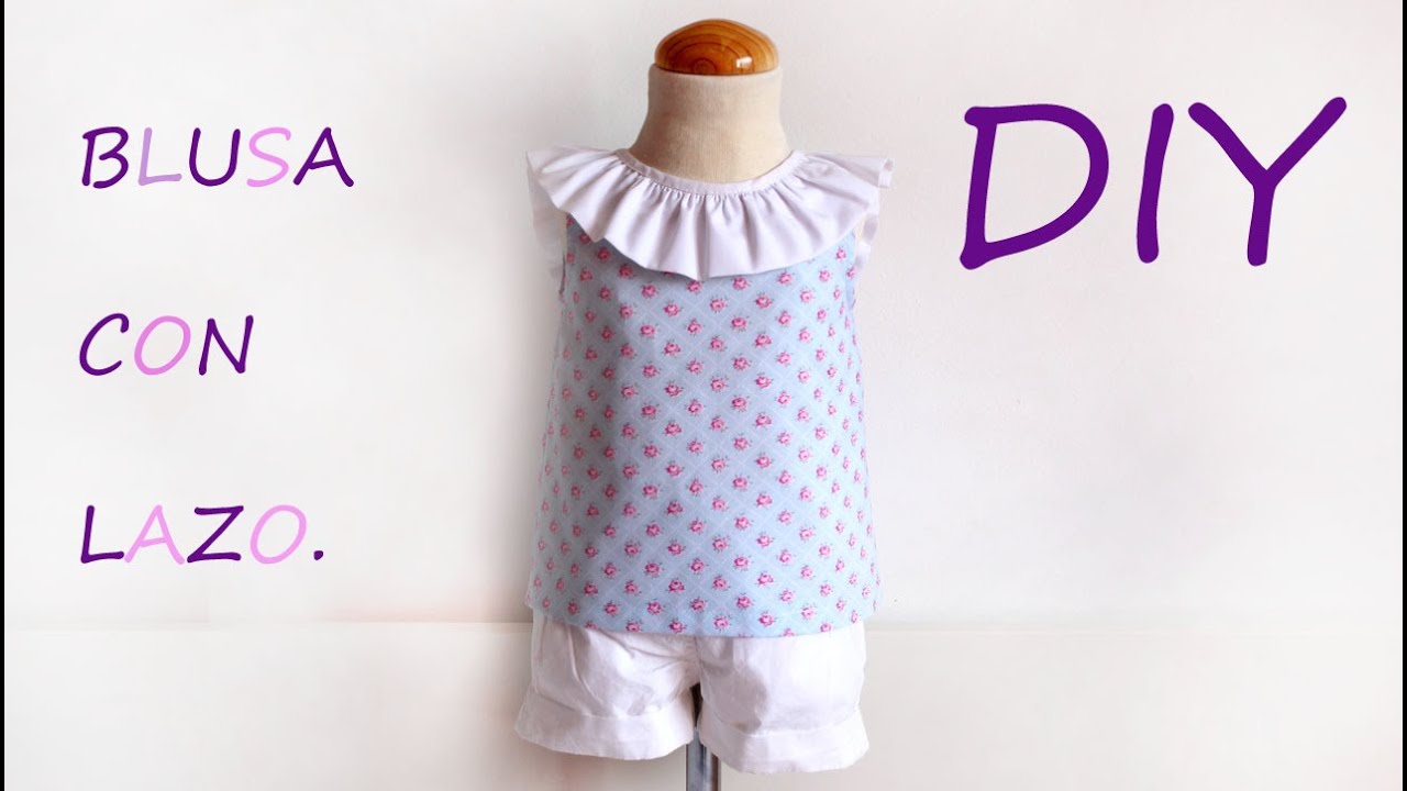 Blusa con lazo en escote. Como hacer una blusa de niña. Revista Patrones Infantiles nº1.