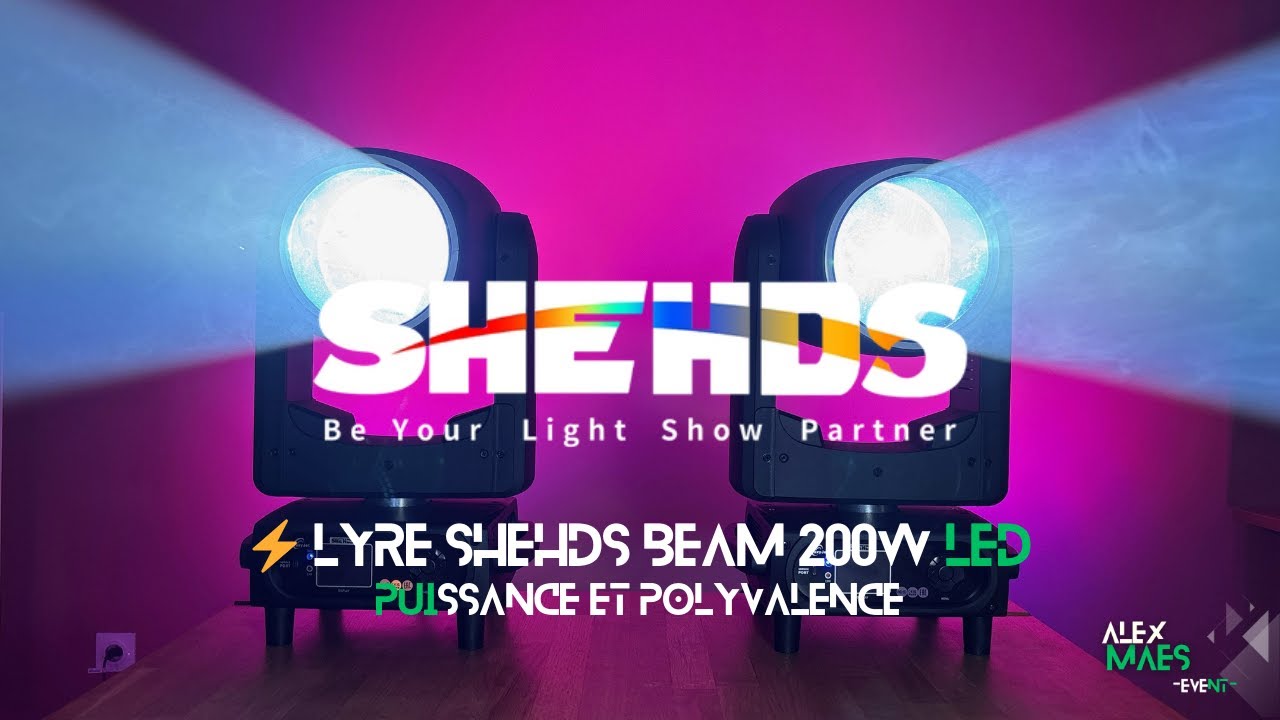 ⚡ Lyre Shehds Beam 200W LED, Puissance et Polyvalence.