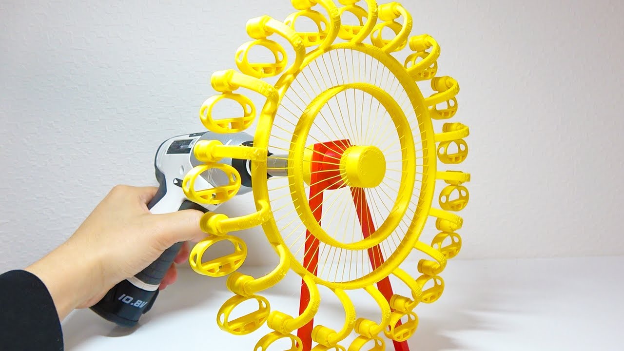 3Dプリンターで作った観覧車を回すと... 面白すぎたｗｗｗ