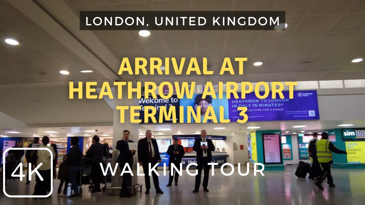 Heathrow Airport (LHR) Terminal 3, Arrival Walking Tour in 2024 | London, UK England
