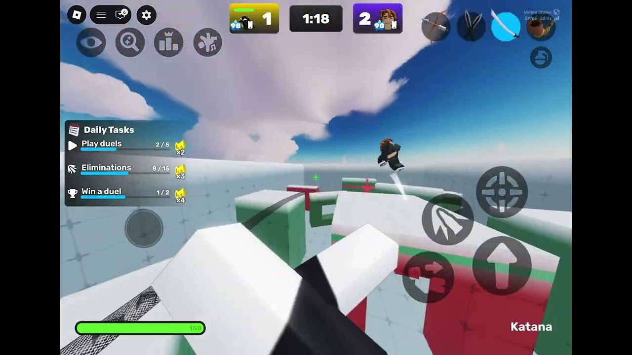 Doing a 1v1 only with katana🗡️