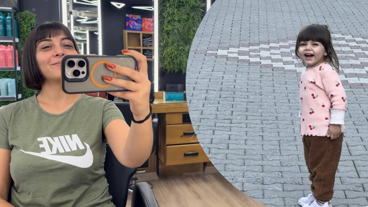 SAÇIMI KESTİRDİM 💇‍♀️KIZIM NASIL TEPKİ VERDİ 🤔ARKADAŞIMA EV ZİYARETİNE GİDİYORUZ 🙂
