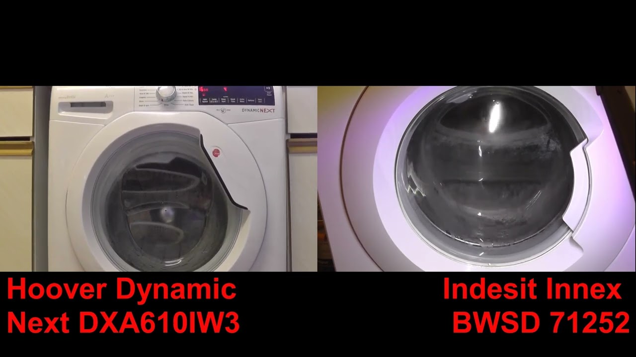 Hoover Dynamic Next DXA610IW3 vs Indesit Innex BWSD 71252 Spin cycle spin race