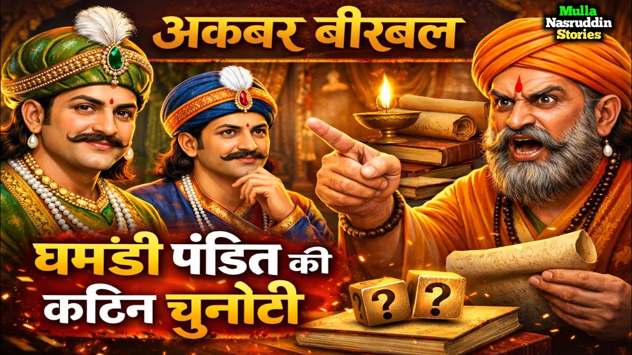 घमंडी पंडित कि कठिन चुनौती, अकबर बीरबल कि कहानी Akbar Birbal ki kahaniyan | Stories of Akbar Birbal