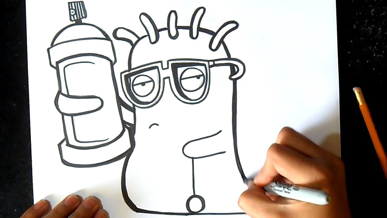 cómo dibujar un Monstruo con spray Graffiti