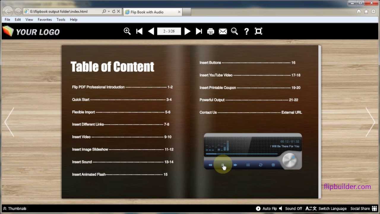 Flipbook Tutorial: How to add audio to a flip book - FlipBuilder