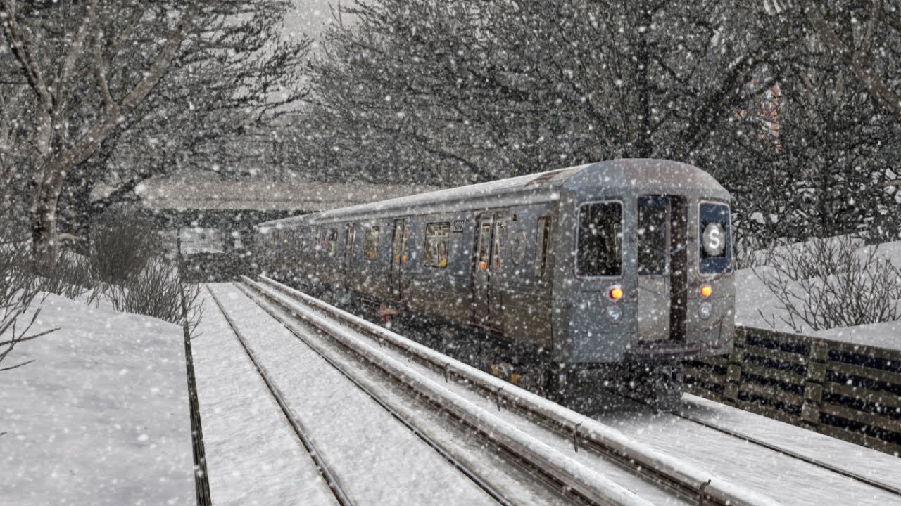 OpenBVE NYC Subway Winter Special: Franklin Avenue Shuttle in Blizzard