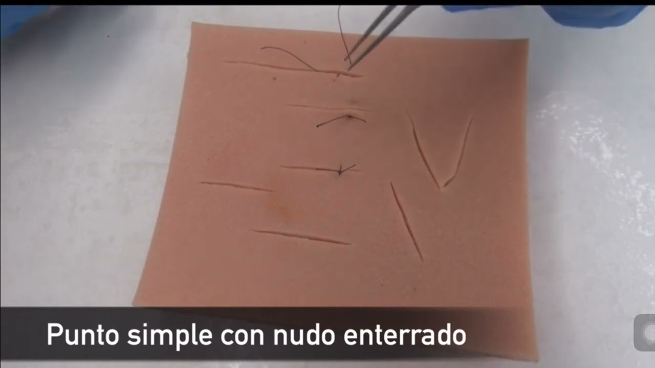 Punto Simple con un nudo enterrado.