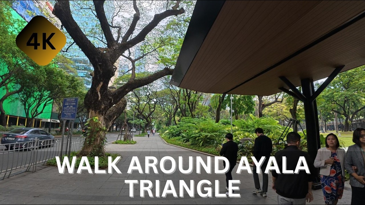 4K POV Walking Around Ayala Triangle Makati Philippines Paseo de Roxas, Makati Avenue, Ayala Avenue