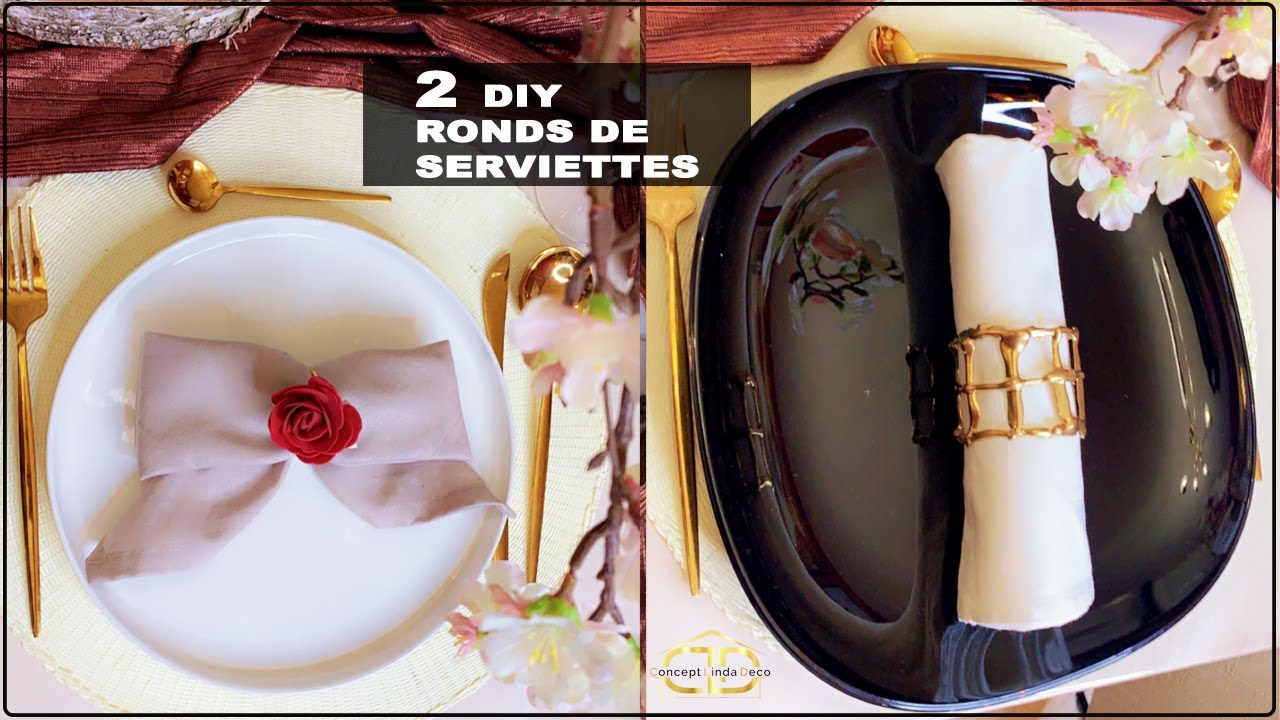 2 DIY RONDS DE SERVIETTES /ASTUCES FACILES ET MOINS CHÈRES