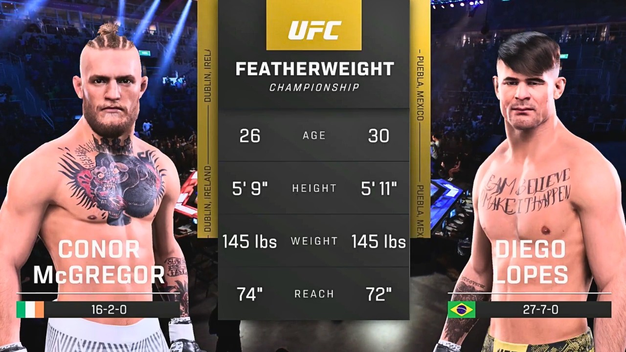Conor McGregor vs Diego Lopes FULL FIGHT | UFC 5 AI Simulation Gameplay (CPU vs CPU)