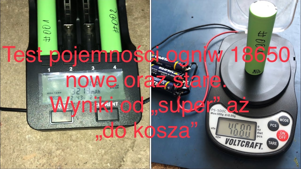 Test pojemności nowych 18650 NCR18650B z AliExpress - czy warto ?