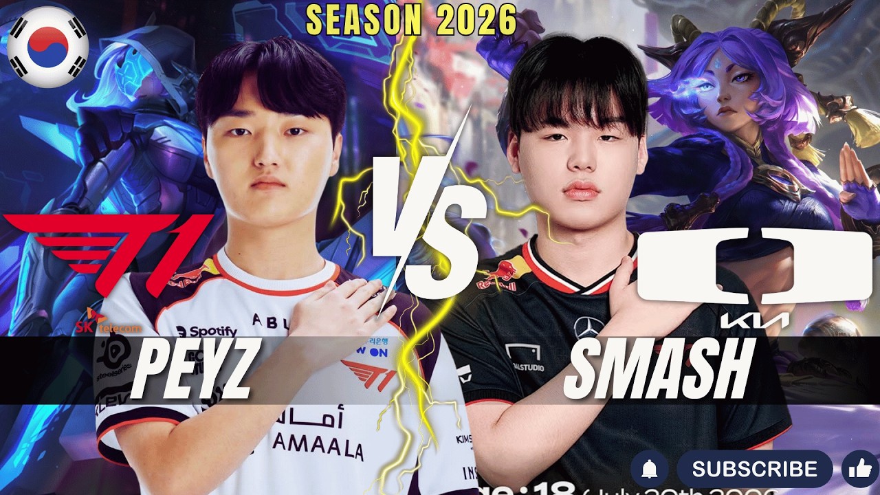 T1 Peyz vs DK Smash - Peyz ASHE vs Smash YUNARA ADC - Patch 26.4 KR Ranked | lolrec