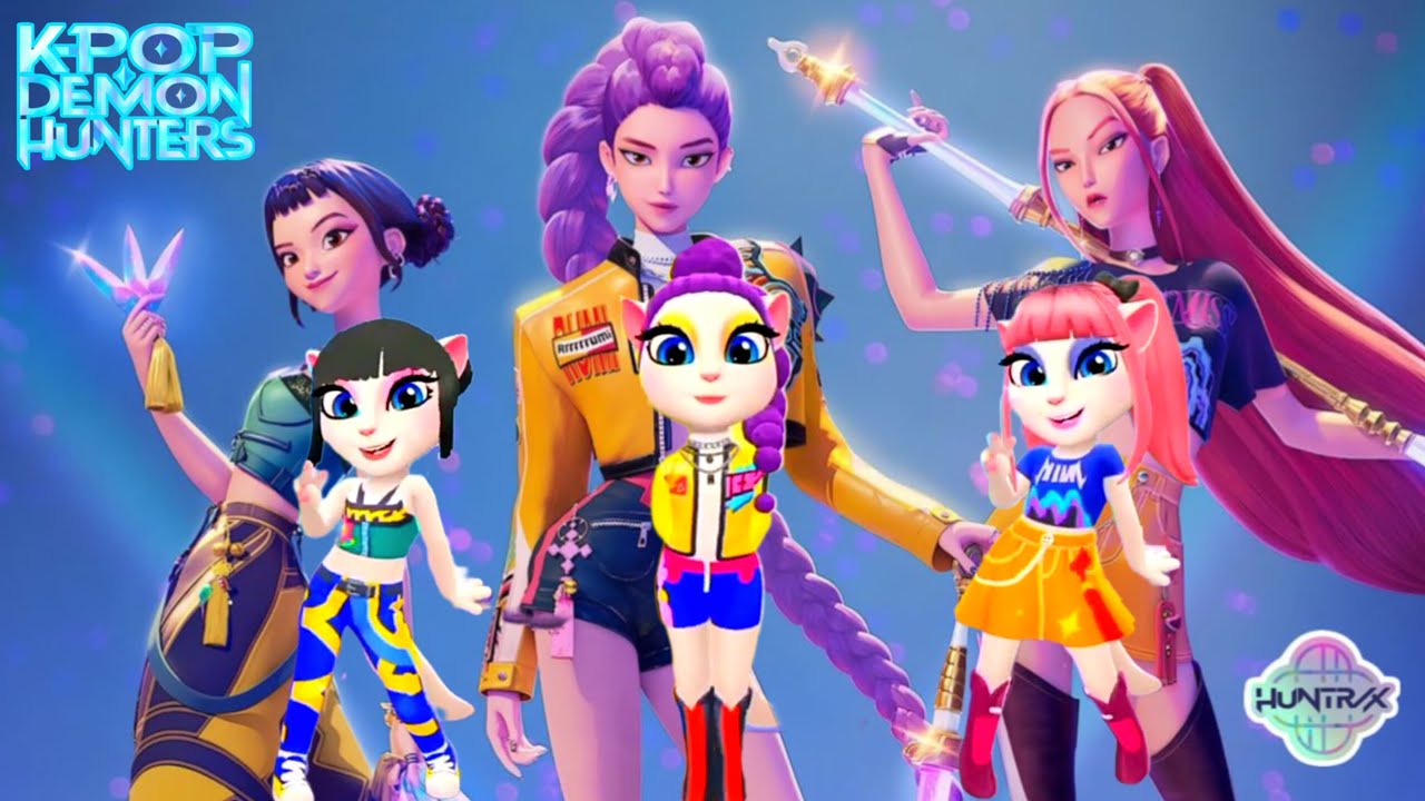 Kpop demon hunters huntrix 💙🎶💜😈 || my talking angela 