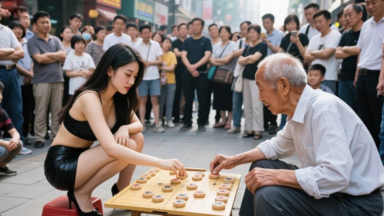 输一局脱一件！象棋女神故意送车，大爷们抢着吃子时…假发象棋混作一团！#象棋