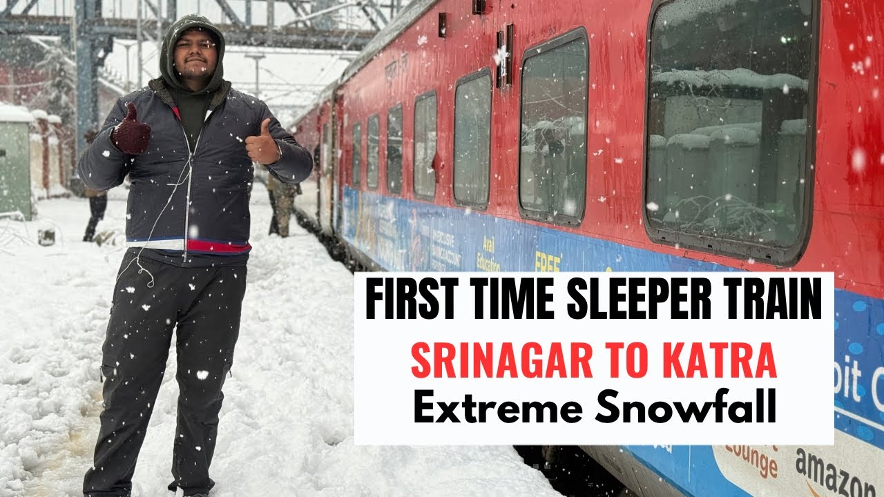 Kashmir Train Journey in Extreme Snowfall Srinagar To Katra 