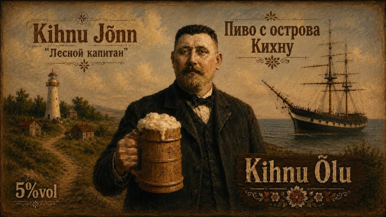 Пиво на копчёном солоде с можжевельником с острова Кихну в Рижском заливе.Raw ale