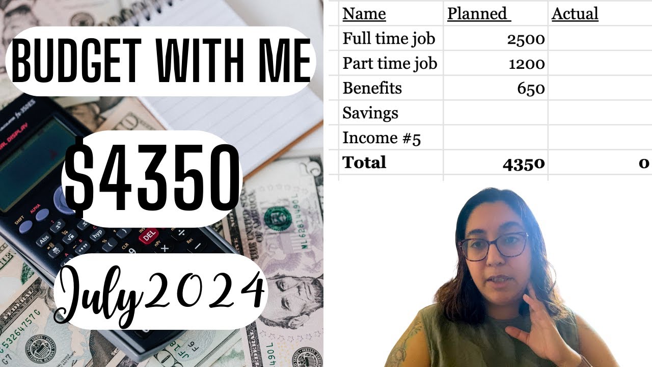 July 2024 $4350 Monthly Budget | Real Numbers + Digital Budget | All Income & Expenses