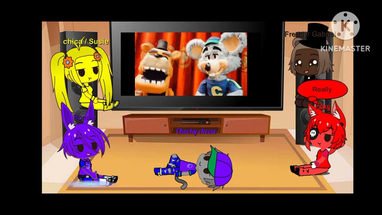 Fnaf react to @verbalase Chucky cheese vs Freddy fazbear with Chucky cheese
